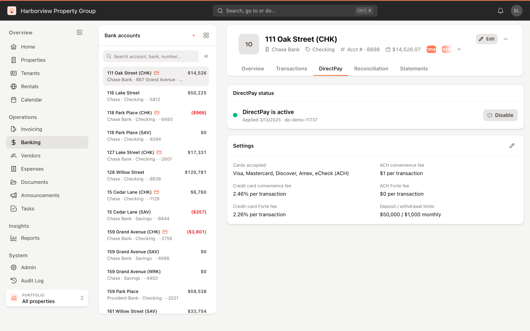 The DirectPay tab before you apply